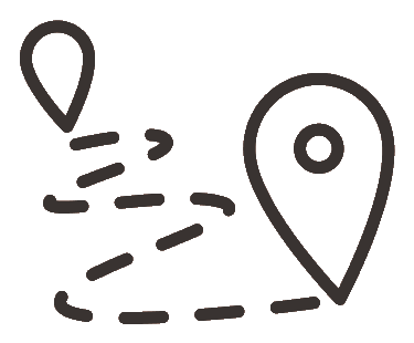 Winding route with location pins