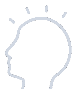 Head with a lightbulb